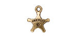 TierraCast Antique Gold (plated) Sheriff's Badge 15x18mm