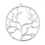 Ezel Findings Rhodium (plated) Circle Tree Branch Pendant 38x42mm