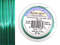 Artistic Wire Silver Plated Christmas Green 22 gauge, 10 yards