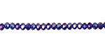 Cobalt AB Crystal Faceted Rondelle 3mm