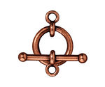 TierraCast Antique Copper (plated) 3/4" Anna Toggle Clasp 18x25mm, 31mm bar