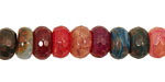 Bold Rainbow Fire Agate Faceted Rondelle 6x10mm