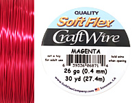 Soft Flex Magenta Craft Wire 26 gauge, 30 yards