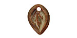 Kylie Parry Ceramic Rust & Sage Tiny Autumn Leaf Charm 15x21mm
