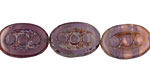 Czech Glass Purple Passion Dotted Window Oval 18x13mm