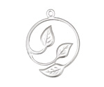 Ezel Findings Rhodium (plated) 3 Leaves Wreath Pendant 33x26mm