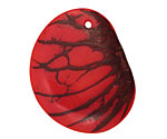 Tagua Nut Orange Groovy Slice 25-35x30-42mm