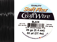 Soft Flex Black Craft Wire 26 gauge, 30 yards