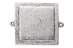 Nunn Design Antique Silver (plated) Raised Tag Small Square Connector 38x30mm