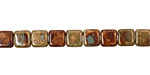 Czech Glass Beige Picasso Square 6mm