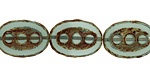 Czech Glass Sea Glass Picasso Dotted Window Oval 18x13mm