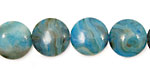 Larimar Blue Crazy Lace Puff Coin 14mm