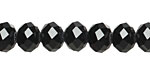 Jet Crystal Faceted Rondelle 10mm