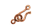 Antique Copper (plated) Hammered Simple Hook & Eye Clasp 32x12mm