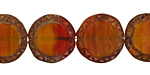 Czech Glass Harvest Tribal Coin 16mm