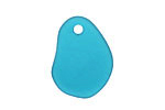 Peacock Blue Recycled Glass Potato Chip Drop 19-20x25-26mm