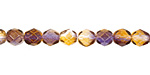 Czech Fire Polished Glass Dual Coated Cantaloupe/Grape Round 6mm