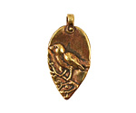 Green Girl Bronze Rumi Bird Pendant 16x32mm