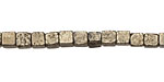 Golden Pyrite (silver tone) Cube 4mm