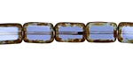 Czech Glass Sapphire Picasso Rectangle 12x8mm