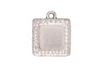 TierraCast Antique Silver (plated) Hammertone Square Frame Drop 19x22mm