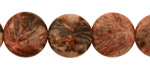 Red Needle Agate Puff Coin 16mm