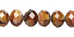 Pecan Pie Crystal Faceted Rondelle 8mm