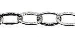 Silver (plated) Hammered Oval Cable Chain