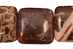 Red Conglomerate Jasper Puff Square 25mm