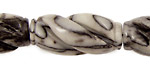 Black Water Jasper Hollowed Carved Barrel 30x15mm