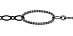Gunmetal Roped Oval & Ring w/ Flat Horse Eye Chain