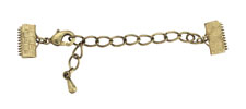 Artistic Wire Antique Brass Mesh Clasp (w/ Extension Chain & Lobster Clasp) 10mm