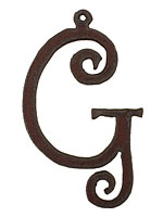 The Lipstick Ranch Rusted Iron Letter G Pendant 38x62mm