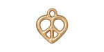 TierraCast Gold (plated) Heart Peace Charm 15x17mm