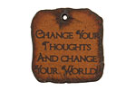 The Lipstick Ranch Etched Rusted Iron Change Your Thoughts & Change Your World Square 28mm