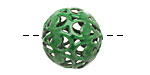 Painting with Fire Torch Fired Enamel Peacock Green Arabesque Round 20mm