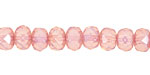 Czech Glass Metallic Carnation Pink Fire Polished Rondelle 6x9mm