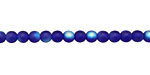 Czech Glass Matte Cobalt AB Round 4mm