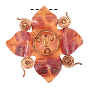Patricia Healey Copper Flower Face Pendant 51mm