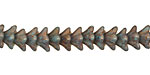 Czech Glass Metallic Teal 5 Point Bellflower 6x9mm