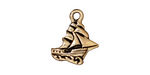TierraCast Antique Gold (plated) Clipper Ship Charm 16x19mm