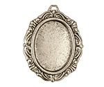 Stampt Antique Pewter (plated) Damask Frame Oval Setting 18x25mm