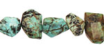 African Turquoise Faceted Nugget 8-11x12-14mm