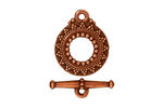 TierraCast Antique Copper (plated) Bali Toggle Clasp 20x16mm, 20mm Bar