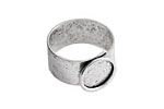 Nunn Design Antique Silver (plated) Small Circle Frame Adjustable Ring 13mm
