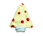Jangles Ceramic Lime w/ Red Dot Tree Pendant 28x35mm