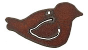 The Lipstick Ranch Rusted Iron Chubby Bird w/ Wing Pendant 52x28mm