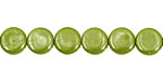 Czech Glass Luster Olive Coin 8mm