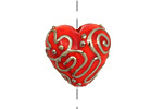 Grace Lampwork Red w/ Metal String Heart 19-20mm