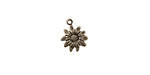 Stampt Antique Pewter (plated) Tiny Sunflower Charm 9x12mm